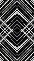 Straight white beams moving fast, crossing each other and forming the shape of rhombuses on black background, seamless loop. Animation. Many flowing narrow lines, monochrome. video