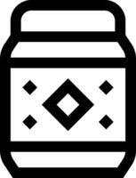 A jar with a black and white design vector