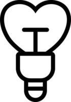 Light bulb heart icon vector