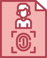 A person with a red background and a red icon vector