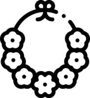 A black and white flower wreath with a bow vector