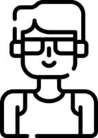 A man with glasses and a beard is shown in a line drawing vector