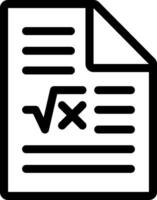 A black and white image of a document with a calculator vector