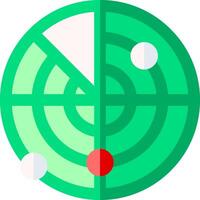 A green and red circular object with a dot in the center vector