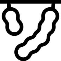 A black and white icon of a pair of worms vector