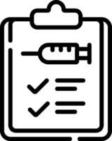 A clipboard with a syringe and check mark vector