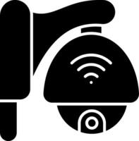 A black and white image of a security camera vector