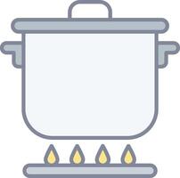 A pot with a lid and a pot of water vector