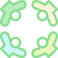 Four people holding hands in a circle vector