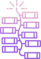 A diagram of a network with a light coming from the top vector