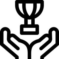Hands holding a trophy icon vector