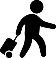 A silhouette of a man with a suitcase vector