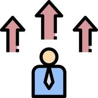 A man with arrows pointing up and down vector