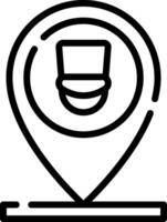 A map pin with a hat on it vector