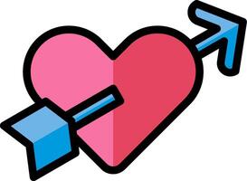 A heart with an arrow in it vector