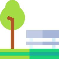 A park bench and tree in a flat design vector