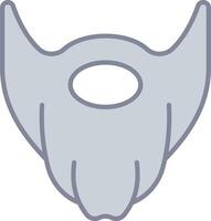 A gray mask with a long nose and a long beard vector