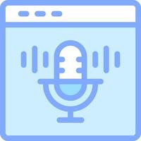 A microphone icon on a web page vector