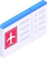 A ticket with an airplane on it vector