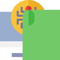 A green folder with a red spider on it vector