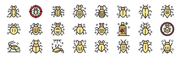 Bed bug extermination and control icons showing pest control and infestation vector