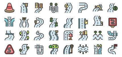 Winding road journey collection, exploring different paths and directions vector