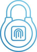 A blue lock with a square icon vector