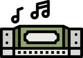 A music player with music notes and a green and white background vector