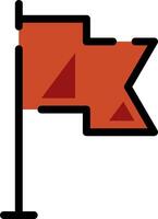 A red flag with a triangle on it vector