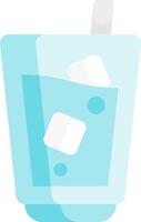 Ice cubes in a glass with a straw vector
