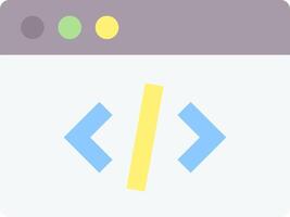 A web page with a code symbol on it vector
