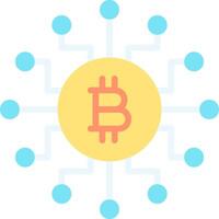 Bitcoin network with dots and circles vector
