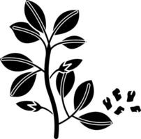 A plant with leaves and leaves on it vector