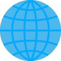 A blue globe with a grid on it vector