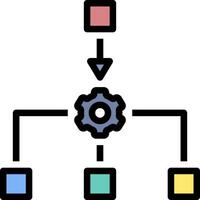 A diagram of a process with a gear wheel vector