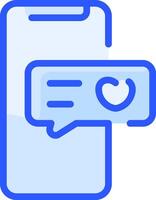 A phone with a chat bubble and a heart vector