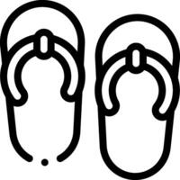 Two black and white flip flops on a white background vector