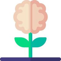 A brain with a flower on it vector