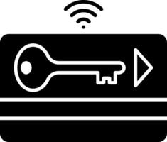 A black and white image of a key and a wifi symbol vector