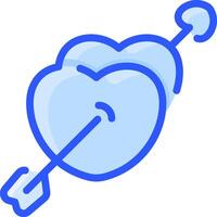 A blue heart with an arrow in it vector
