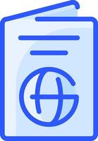 A blue folder with a globe on it vector
