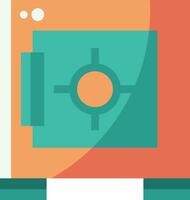 A flat icon of a safe box with a gun vector
