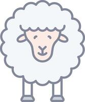 A sheep is standing in front of a white background vector