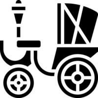 A black and white image of a carriage vector