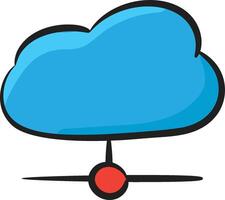 A cloud with a red dot on it vector
