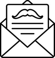 An envelope with a mustache on it vector