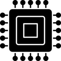 A black and white image of a computer processor vector