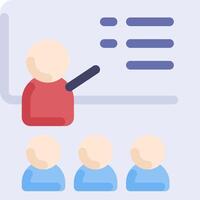 A person is giving a presentation to a group of people vector