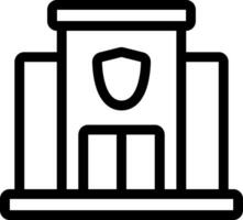 A black and white image of a building with a shield on it vector