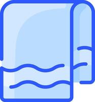 A blue towel with waves on it vector